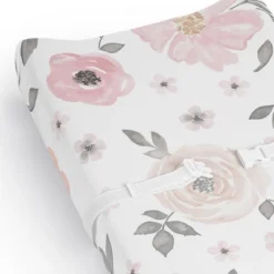 Sweet Jojo Designs Girl Changing Pad Sheet Watercolor Floral Pink And Grey -Sweets Jojo Shop GUEST 473b7d3f 964f 4f72 8fbe 1f88c467f669
