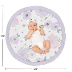 Sweet Jojo Designs Girl Baby Tummy Time Playmat Watercolor Floral Purple Pink And Grey -Sweets Jojo Shop GUEST 47bf60d2 1206 4a8e af84 bbd8e282aecc