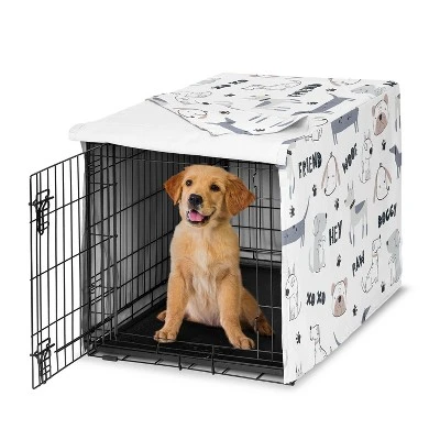 Sweet Jojo Designs Gender Neutral Unisex Dog Crate Kennel Cover 36in. Cartoon Puppy Grey Blue And White 8 Sweet Jojo Designs Gender Neutral Unisex Dog Crate Kennel Cover 36in. Cartoon Puppy Grey Blue And White - Image 6
