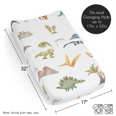 Sweet Jojo Designs Boy Changing Pad Sheet Watercolor Dinosaur Dino Multicolor 6 Sweet Jojo Designs Boy Changing Pad Sheet Watercolor Dinosaur Dino Multicolor - Image 4
