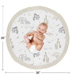 Sweet Jojo Designs Boy Or Girl Gender Neutral Unisex Baby Tummy Time Playmat Serengeti Animals Taupe Grey And White -Sweets Jojo Shop GUEST 4a963b1b 9d50 4df9 a036 20cb245597c4