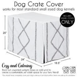 Sweet Jojo Designs Dog Crate Kennel Cover 24in. Boho Fringe White And Grey -Sweets Jojo Shop GUEST 52378096 0681 43c6 8d78 e62fe58dd5a1