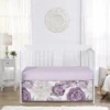 Sweet Jojo Designs Girl Baby Crib Bed Skirt Peony Floral Garden Purple And Ivory