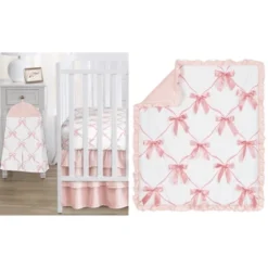 Sweet Jojo Designs Girl Baby Crib Bedding Set - Ballerina And Ballet Bows Pink And White 4pc -Sweets Jojo Shop GUEST 53918c36 83b6 43ce 82ba 17739b1c75d1