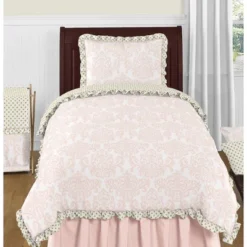 Sweet Jojo Designs Girl Kids Twin Bed Skirt Amelia Pink