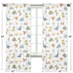 Sweet Jojo Designs Boy Window Curtain Panels Drapes 84in. Watercolor Dinosaur Dino Multicolor -Sweets Jojo Shop GUEST 5498e5ff be66 4a76 9ec4 5e8f45bb408a