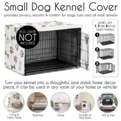 Sweet Jojo Designs Dog Crate Kennel Cover 24in. Paw And Bone Brown Grey And Taupe -Sweets Jojo Shop GUEST 59fa262d 386a 40d5 880f 9d21c21f1c14