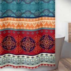 Sweet Jojo Designs Shower Curtain 72in.x72in. Red Boho Blue Orange -Sweets Jojo Shop GUEST 5a3bb7bd 1934 406c 9d02 7d7d5521c6dc