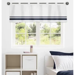 Sweet Jojo Designs Window Valance Treatment 54in. Hotel White And Blue -Sweets Jojo Shop GUEST 5aaede86 25a2 4baf 8ee0 6a98a1db8f22