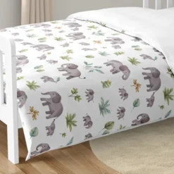 Sweet Jojo Designs Gender Neutral Unisex Toddler Bedding Set Watercolor Elephants Grey Green And Blue 5pc -Sweets Jojo Shop GUEST 5eb6d281 0527 4067 b6c9 67b0f53d504a