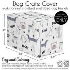 Sweet Jojo Designs Gender Neutral Unisex Dog Crate Kennel Cover 30in. Cartoon Puppy Grey Blue And White -Sweets Jojo Shop GUEST 60961ada f2ae 43d5 ad33 1cc14bf4a284