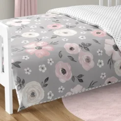 Sweet Jojo Designs Girl Toddler Bedding Set Watercolor Floral Grey And Pink 5pc -Sweets Jojo Shop GUEST 612aa416 f340 49b3 abc6 ca7776bba3a6