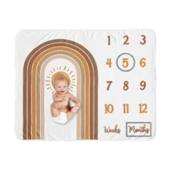 Sweet Jojo Designs Boy Or Girl Gender Neutral Unisex Milestone Swaddle Baby Blanket Boho Sun Orange And Taupe -Sweets Jojo Shop GUEST 62457f69 bf25 41c1 a495 4780c26e27bc