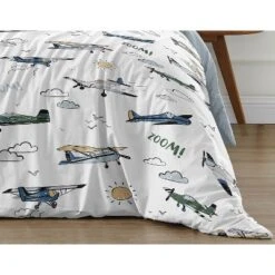 Sweet Jojo Designs Full/Queen Comforter Bedding Set Airplane Green And Blue 3pc -Sweets Jojo Shop GUEST 62fe7402 c7ad 45a3 9f9d 24e3a06d79c1