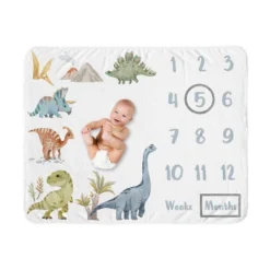 Sweet Jojo Designs Boy Baby Milestone Blanket Watercolor Dinosaur Dino Multicolor -Sweets Jojo Shop GUEST 64f2d3c5 a16c 40f0 8c89 a85849d560ff
