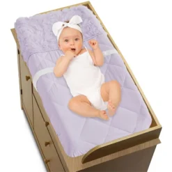 Sweet Jojo Designs Girl Changing Pad Cover Rose Collection Solid Purple