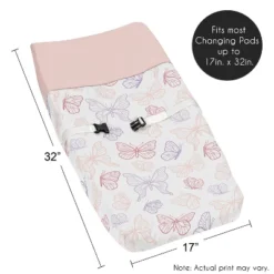 Sweet Jojo Designs Girl Changing Pad Cover Butterfly Pink Purple White -Sweets Jojo Shop GUEST 65b0552e 8886 485f 89fb 1fd4f6de99c9