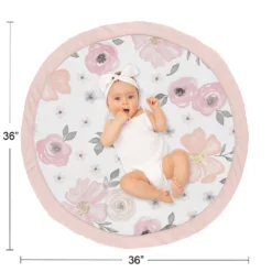 Sweet Jojo Designs Girl Baby Tummy Time Playmat Watercolor Floral Pink Grey And White -Sweets Jojo Shop GUEST 6a0e9ef7 2b29 48bb 841c fd6e8696d4b6
