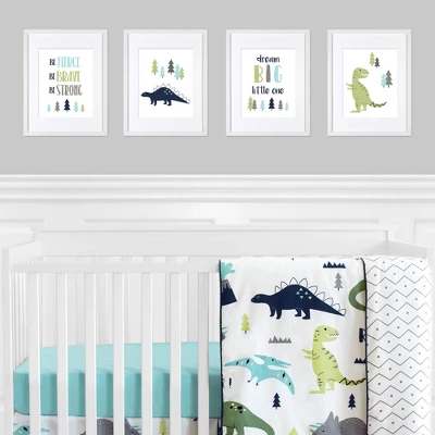 4pc Mod Dinosaur Art Prints Set - Sweet Jojo Designs 2 4pc Mod Dinosaur Art Prints Set - Sweet Jojo Designs