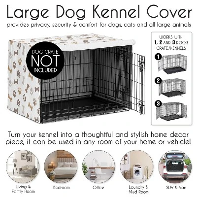 Sweet Jojo Designs Dog Crate Kennel Cover 48in. Paw And Bone Brown Grey And Taupe 5 Sweet Jojo Designs Dog Crate Kennel Cover 48in. Paw And Bone Brown Grey And Taupe - Image 3