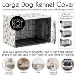 Sweet Jojo Designs Dog Crate Kennel Cover 42in. Paw And Bone Brown Grey And Taupe -Sweets Jojo Shop GUEST 77f17fbd e9d9 42ec b31e b3bc1908bc96