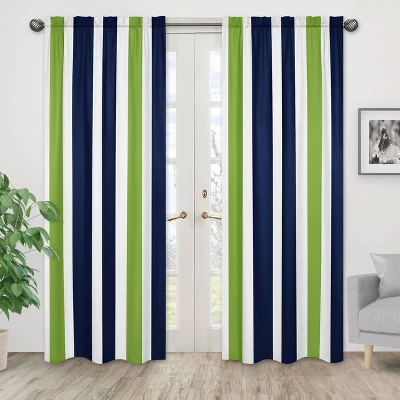 Sweet Jojo Designs Navy Blue & Lime Green Stripe Window Panels - Navy - 2 Each 3 Sweet Jojo Designs Navy Blue & Lime Green Stripe Window Panels - Navy - 2 Each