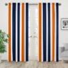 Navy & Orange Stripe Curtain Panels - Sweet Jojo Designs