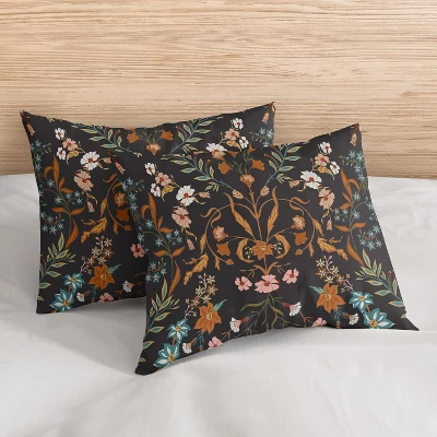 Sweet Jojo Designs Girl Full/Queen Comforter Bedding Set Boho Floral Wildflower Black Orange Green Blue 3pc 6 Sweet Jojo Designs Girl Full/Queen Comforter Bedding Set Boho Floral Wildflower Black Orange Green Blue 3pc - Image 4