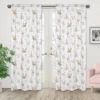 Sweet Jojo Designs Window Curtain Panels 84in. Deer Floral White Taupe And Pink
