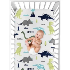 Sweet Jojo Designs Fitted Crib Sheet - Blue & Green Mod Dino -Sweets Jojo Shop GUEST 7e602662 7737 4bed bd41 1ab10ea14f36