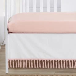 Sweet Jojo Designs Girl Baby Crib Bedding Set - Boho Fringe White And Pink Collection 4pc -Sweets Jojo Shop GUEST 7e94f68d d3e3 4aa0 acc2 b009935bd530