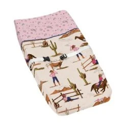 Sweet Jojo Designs Girl Changing Pad Cover Western Cowgirl Pink Brown And Beige -Sweets Jojo Shop GUEST 8470769d 537c 4111 9709 5881791c99bd