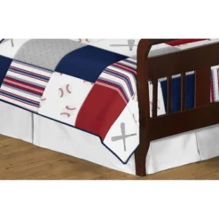 Sweet Jojo Designs Boy Toddler Bedding Set Baseball Patch Red, White, Blue And Grey 5 Pc -Sweets Jojo Shop GUEST 86ecb6d4 c320 484d 9916 4c4960faec51