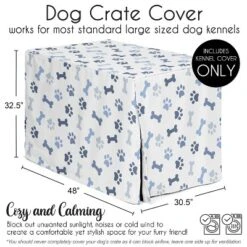 Sweet Jojo Designs Dog Crate Kennel Cover 48in. Paw And Bone Navy Blue And White -Sweets Jojo Shop GUEST 872e8657 4cb6 421e b819 e1ede042dbba