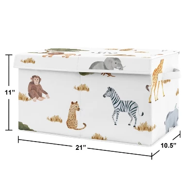 Sweet Jojo Designs Boy Or Girl Gender Neutral Unisex Fabric Storage Toy Bin Jungle Animals Multicolor 4 Sweet Jojo Designs Boy Or Girl Gender Neutral Unisex Fabric Storage Toy Bin Jungle Animals Multicolor - Image 2