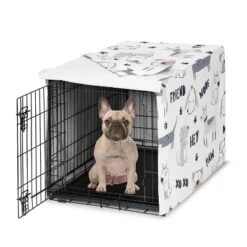 Sweet Jojo Designs Gender Neutral Unisex Dog Crate Kennel Cover 30in. Cartoon Puppy Grey Blue And White -Sweets Jojo Shop GUEST 89e4f52b 0000 4d76 ae73 885c173e4c42