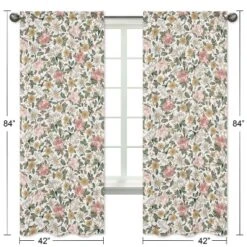 Sweet Jojo Designs Girl Window Curtain Panels Drapes 84in. Vintage Floral Pink Green Yellow -Sweets Jojo Shop GUEST 8d840bda 4515 4738 b30d 74b8e5596646
