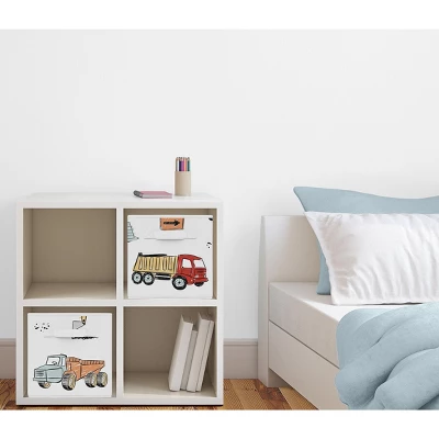 Sweet Jojo Designs Fabric Storage Bins Set Construction Truck Red Blue And Grey 3 Sweet Jojo Designs Fabric Storage Bins Set Construction Truck Red Blue And Grey