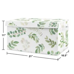 Sweet Jojo Designs Fabric Storage Toy Bin Botanical Green And White