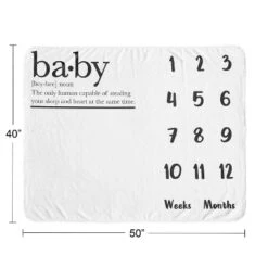Sweet Jojo Designs Gender Neutral Unisex Baby Milestone Blanket Dictionary Black And White -Sweets Jojo Shop GUEST 91d58ed8 6516 4e7d 9468 3738ba20b290