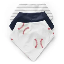 Sweet Jojo Designs Boy Fabric Baby Bibs Baseball Patch White Blue And Grey 3pc -Sweets Jojo Shop GUEST 92dcdaa9 f478 41b4 b2cd 5cdccab7cd90