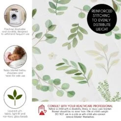 Sweet Jojo Designs Boy Girl Unisex Gender Neutral Toddler Weighted Blanket 5lbs. For Kids Botanical Green And White -Sweets Jojo Shop GUEST 92f4ac6b b0a5 48ca a47c e574916d3ce8