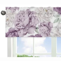 Sweet Jojo Designs Girl Window Valance Treatment 54in. Peony Floral Garden Purple Ivory And Green -Sweets Jojo Shop GUEST 9437a347 4d11 48e6 b39d 81555156a71e