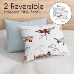 Sweet Jojo Designs Full/Queen Comforter Bedding Set Airplane Red Blue And White 3 Pc -Sweets Jojo Shop GUEST 94bf2234 cd15 48f2 96fd 1f85ffb24a70