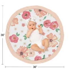 Sweet Jojo Designs Girl Baby Tummy Time Playmat Watercolor Floral Peach Green And White -Sweets Jojo Shop GUEST 952f8f8b 2b32 49fe 8ba6 a5a178618fc2