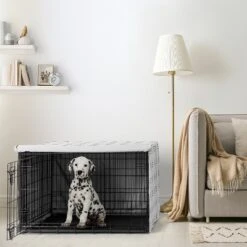 Sweet Jojo Designs Dog Crate Kennel Cover 36in. Boho Hatch White And Black