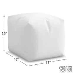 Sweet Jojo Designs Boy Girl Gender Neutral Unstuffed Fabric Ottoman Pouf Cover Decorative Storage Botanical Leaf Green And White Insert Not Included -Sweets Jojo Shop GUEST 967997e9 d653 4c0f bf03 322fc88ef337