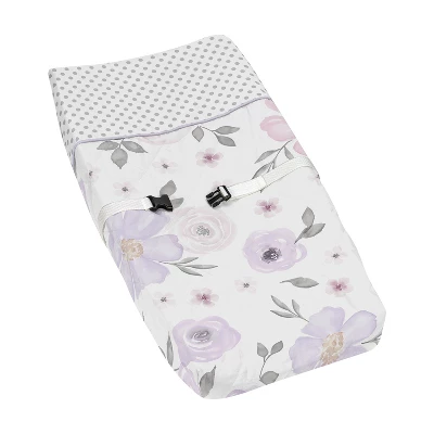 Sweet Jojo Designs Girl Changing Pad Cover Watercolor Floral Collection Lavender Purple And Grey 7 Sweet Jojo Designs Girl Changing Pad Cover Watercolor Floral Collection Lavender Purple And Grey - Image 5