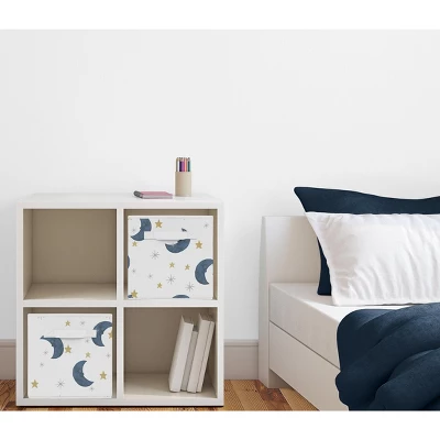 Sweet Jojo Designs Boy Or Girl Gender Neutral Unisex Set Of 2 Kids' Decorative Fabric Storage Bins Bear And Moon Blue Gold And Grey 3 Sweet Jojo Designs Boy Or Girl Gender Neutral Unisex Set Of 2 Kids' Decorative Fabric Storage Bins Bear And Moon Blue Gold And Grey