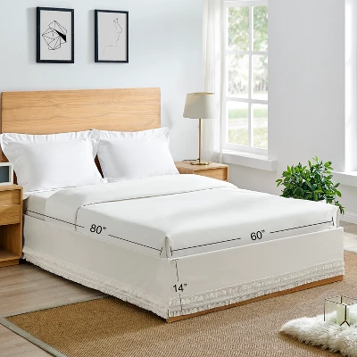 Sweet Jojo Designs Dust Ruffle Queen Bed Skirt Boho Fringe Ivory 6 Sweet Jojo Designs Dust Ruffle Queen Bed Skirt Boho Fringe Ivory - Image 4